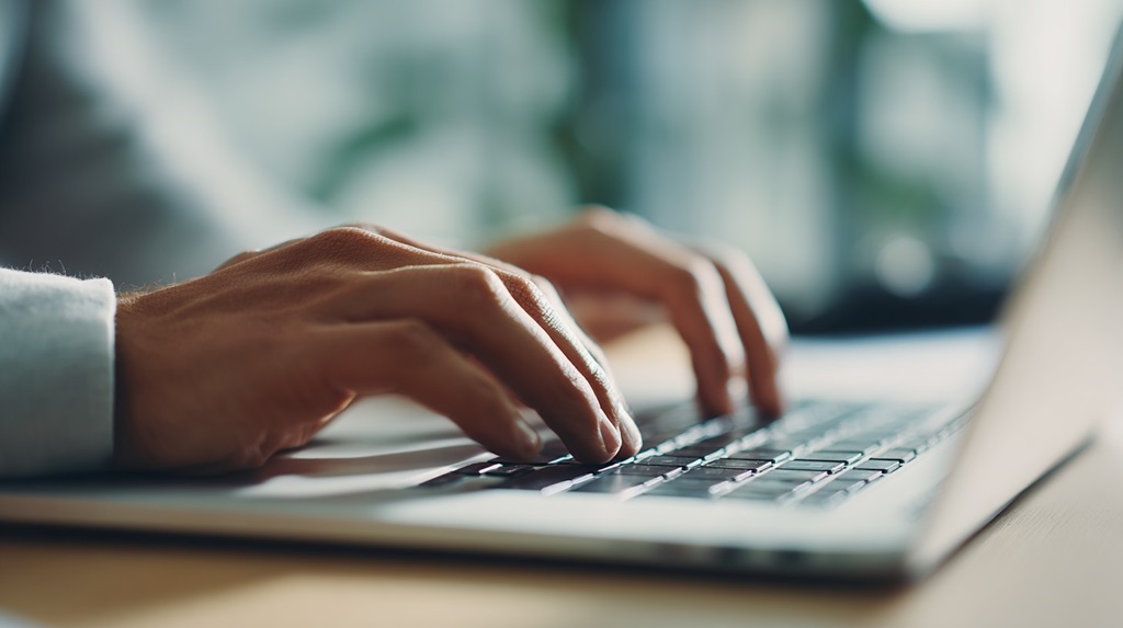 Kucanje CV obrasca na laptopu