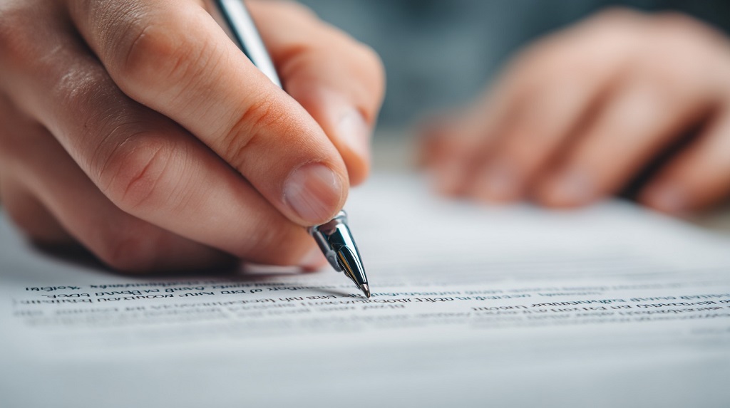 Čovek popunjava obrazac ručno