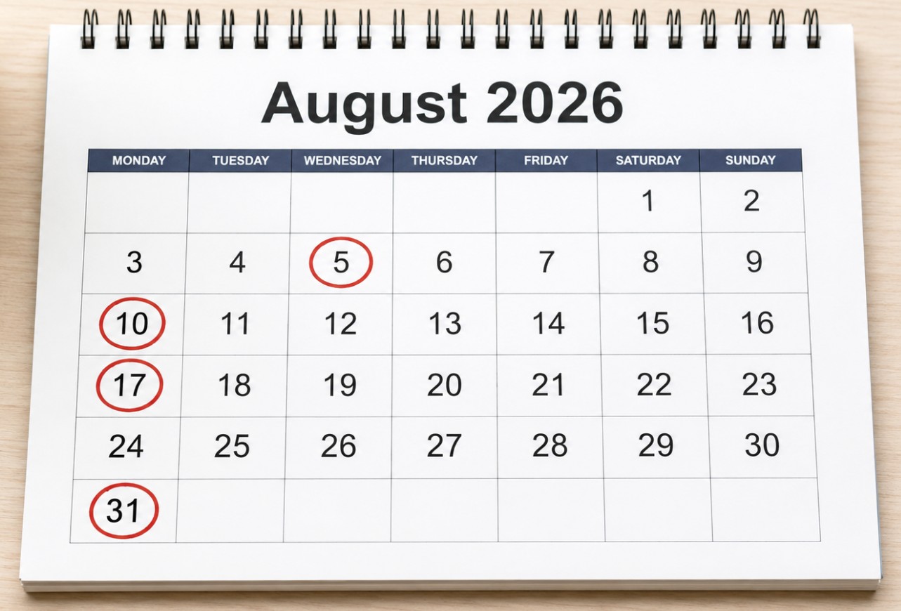 Poreski kalendar za avgust 2026 – Svi važni rokovi za prijave i plaćanje poreza